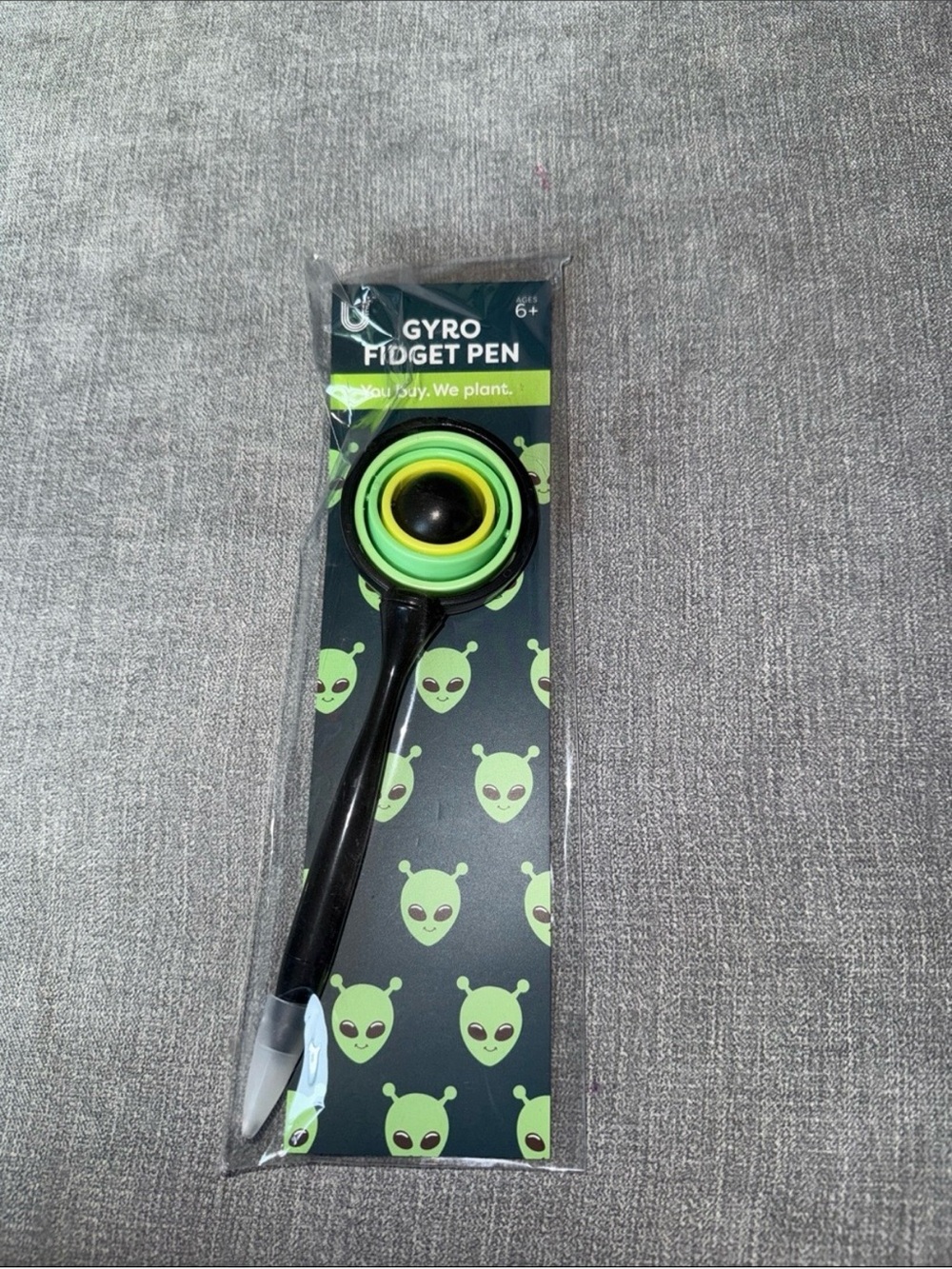Gyro Fidget Pen in Black and Green - Novelty Spinner Pen